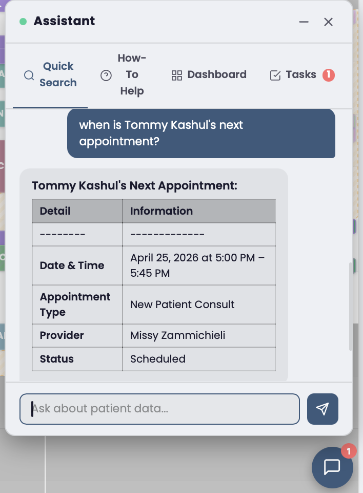 Moonshot Clinic AI assistant answering a clinical query