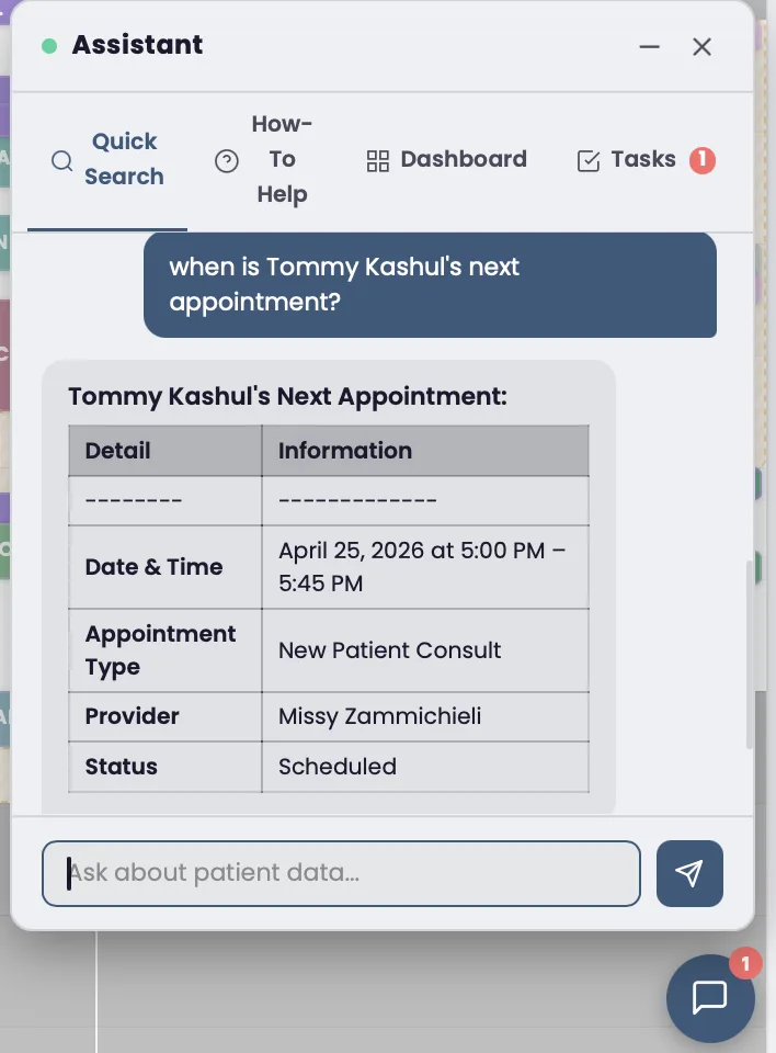 Moonshot Clinic AI assistant answering a clinical query