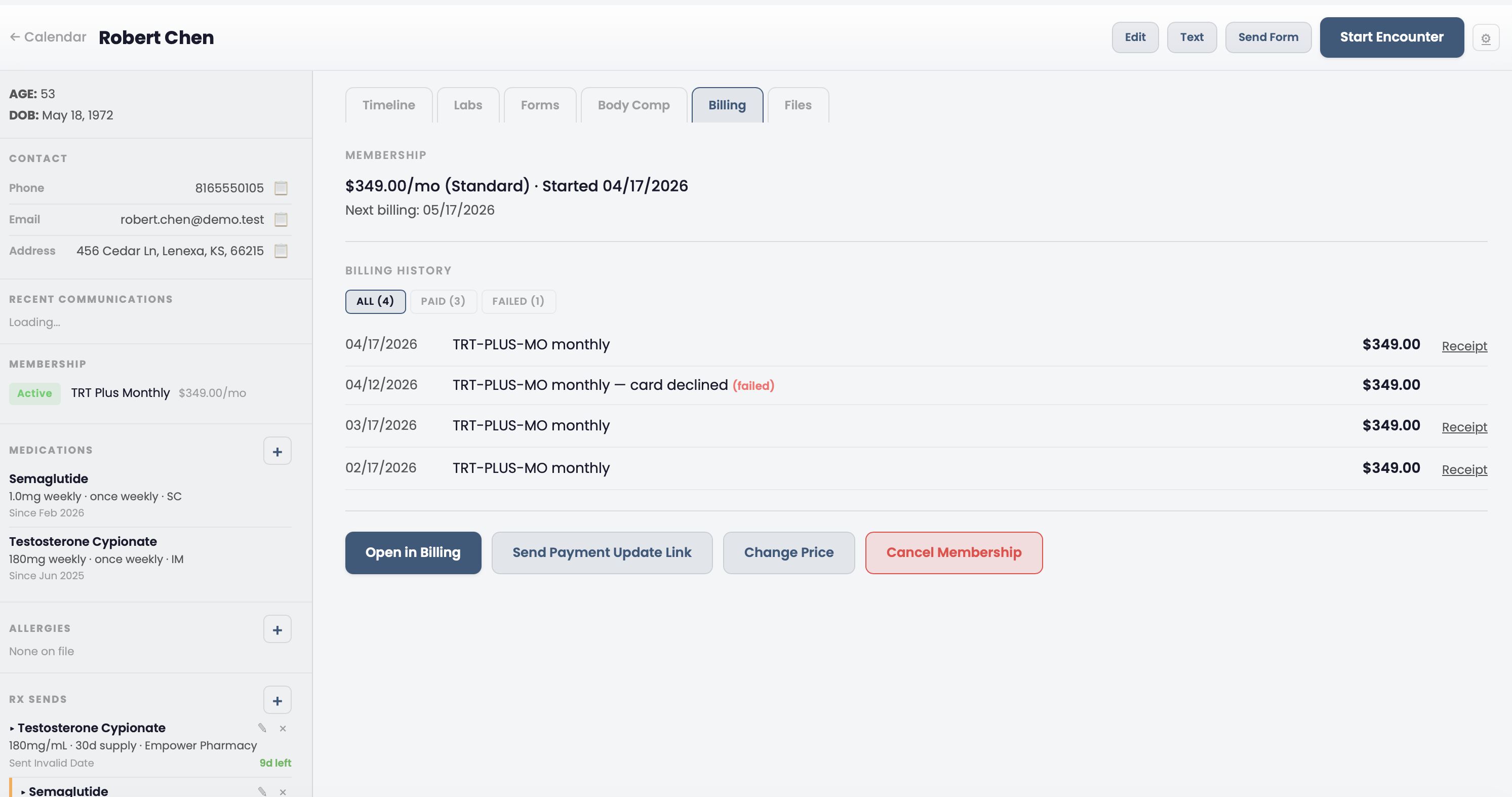 Integrated prescribing interface within patient chart